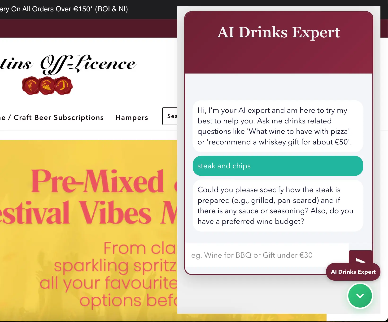 AI Sommelier in action