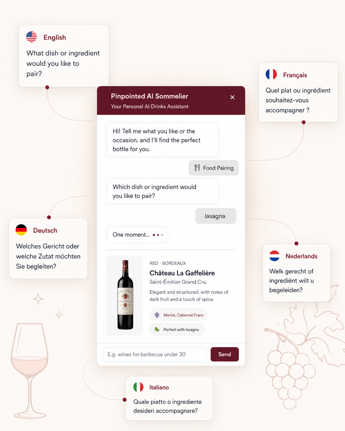 AI sommelier working across multiple languages